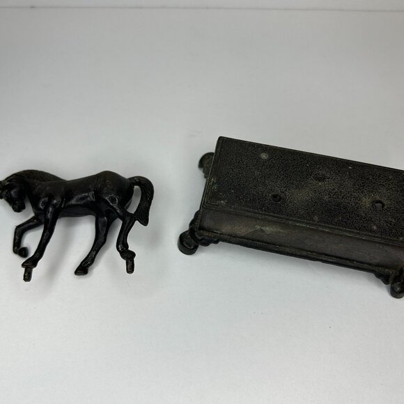 Vintage Miniature Die-Cast Metal Pencil Sharpener Horse on Pedestal - Picture 6 of 7